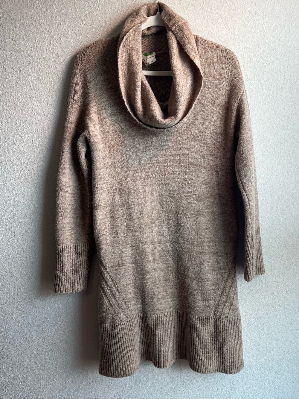 Anthropologie Beige Sonoran Cowl Turtleneck Sweater Dress - Picture 2 of 7